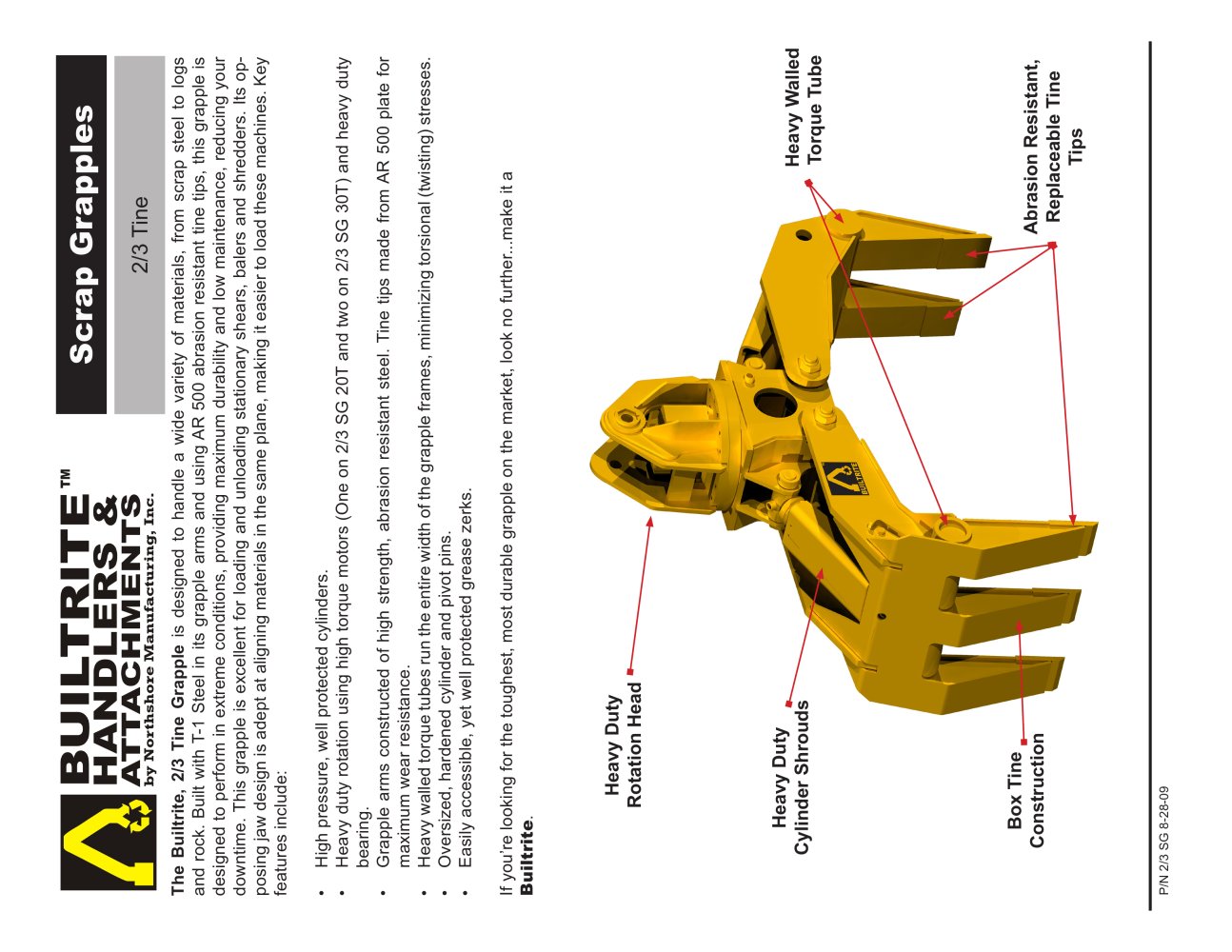 2/3 Tine Scrap Grapple - North Shore Manufacturing