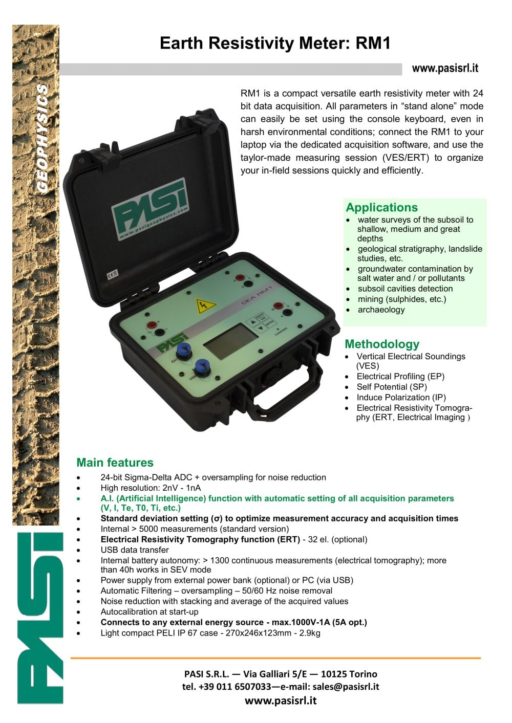 EARTH RESISTIVITY METER 16GL-N - P.A.S.I.