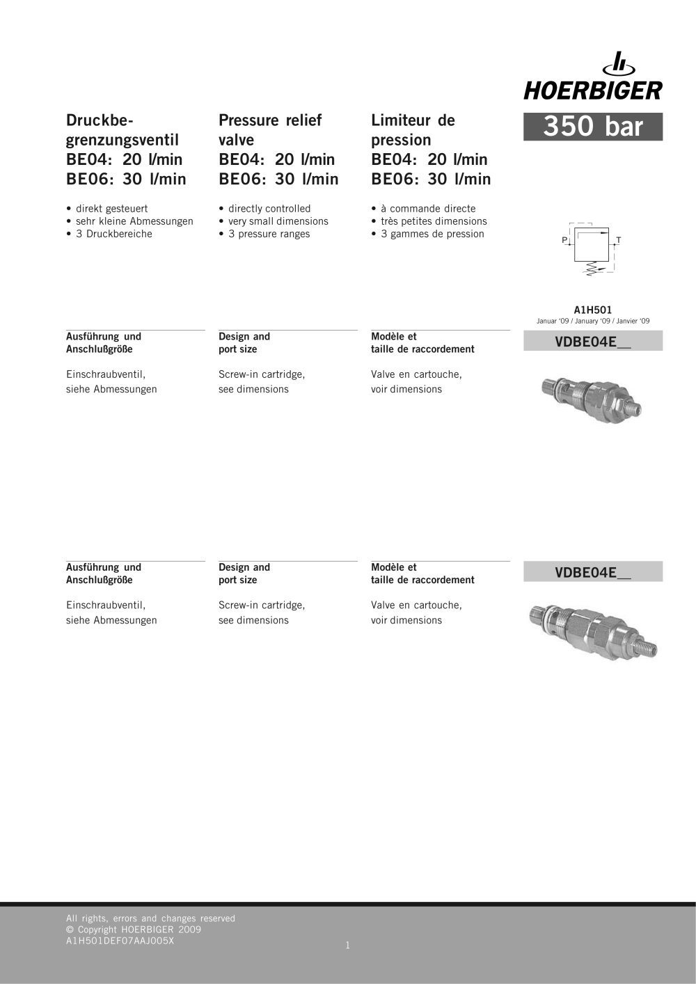Pressure valves - HOERBIGER Automatisierungstechnik