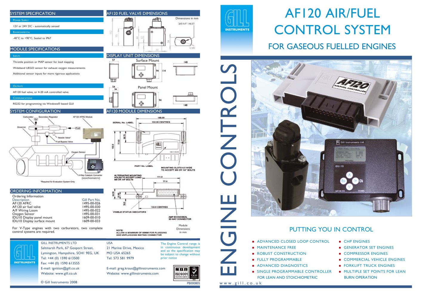 AF120 - air/fuel ratio control system - Gill instruments