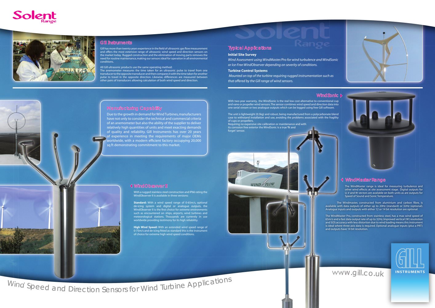 Wind speed and direction sensors - for wind turbine applications - Gill instruments