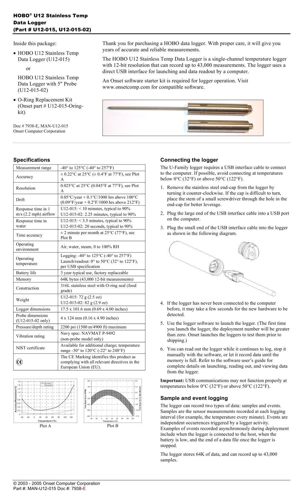 temperature data-logger U12-015 - ONSET