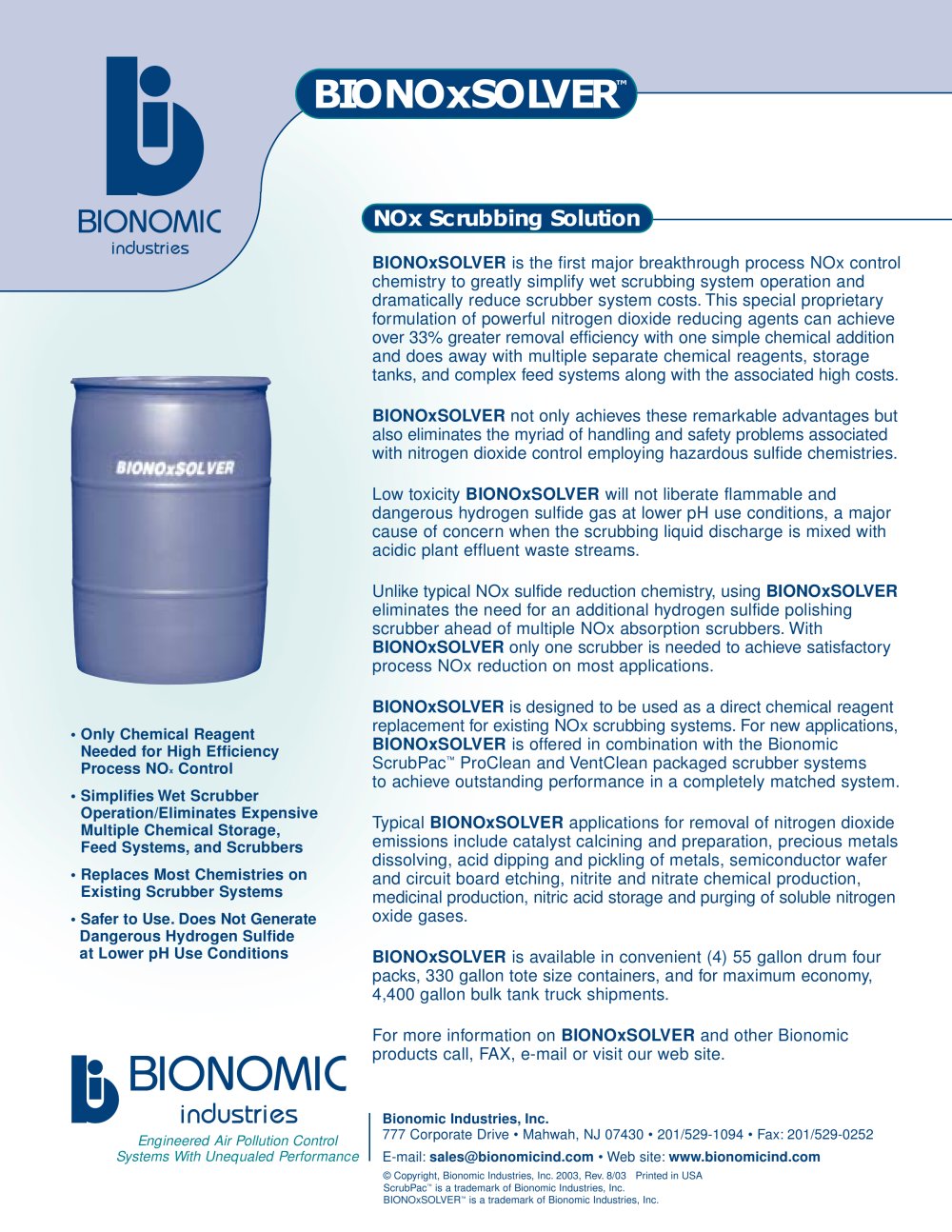BIONOxSOLVER� - bionomicind