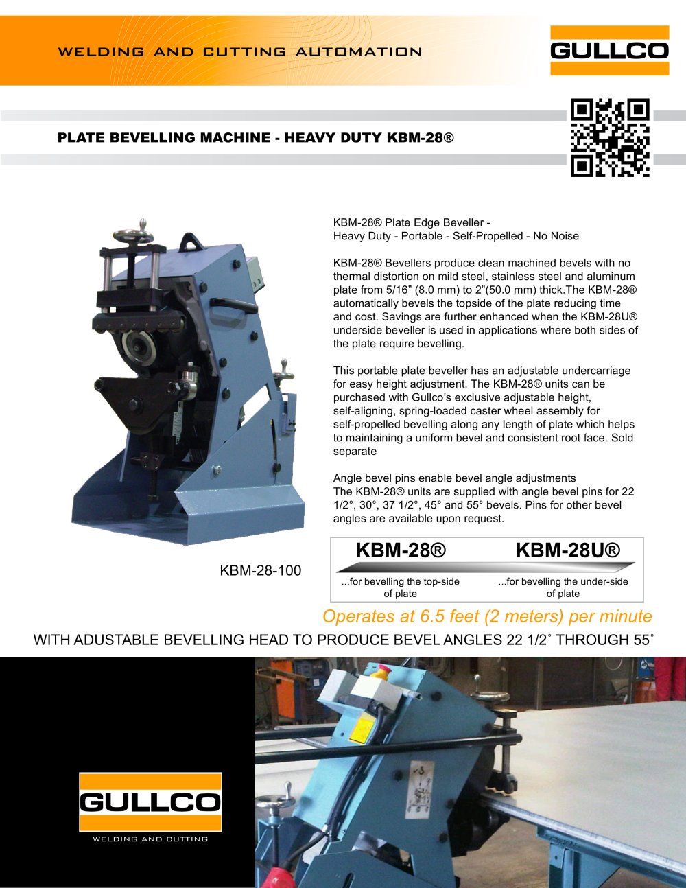 Metal Plate Bevelling Machine - KBM-28 - Gullco International