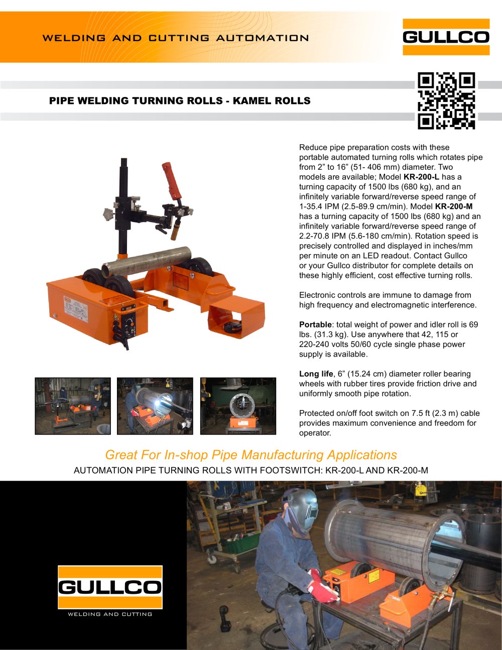 Pipe Welding Turing Rolls - KAMEL Rolls - Gullco International