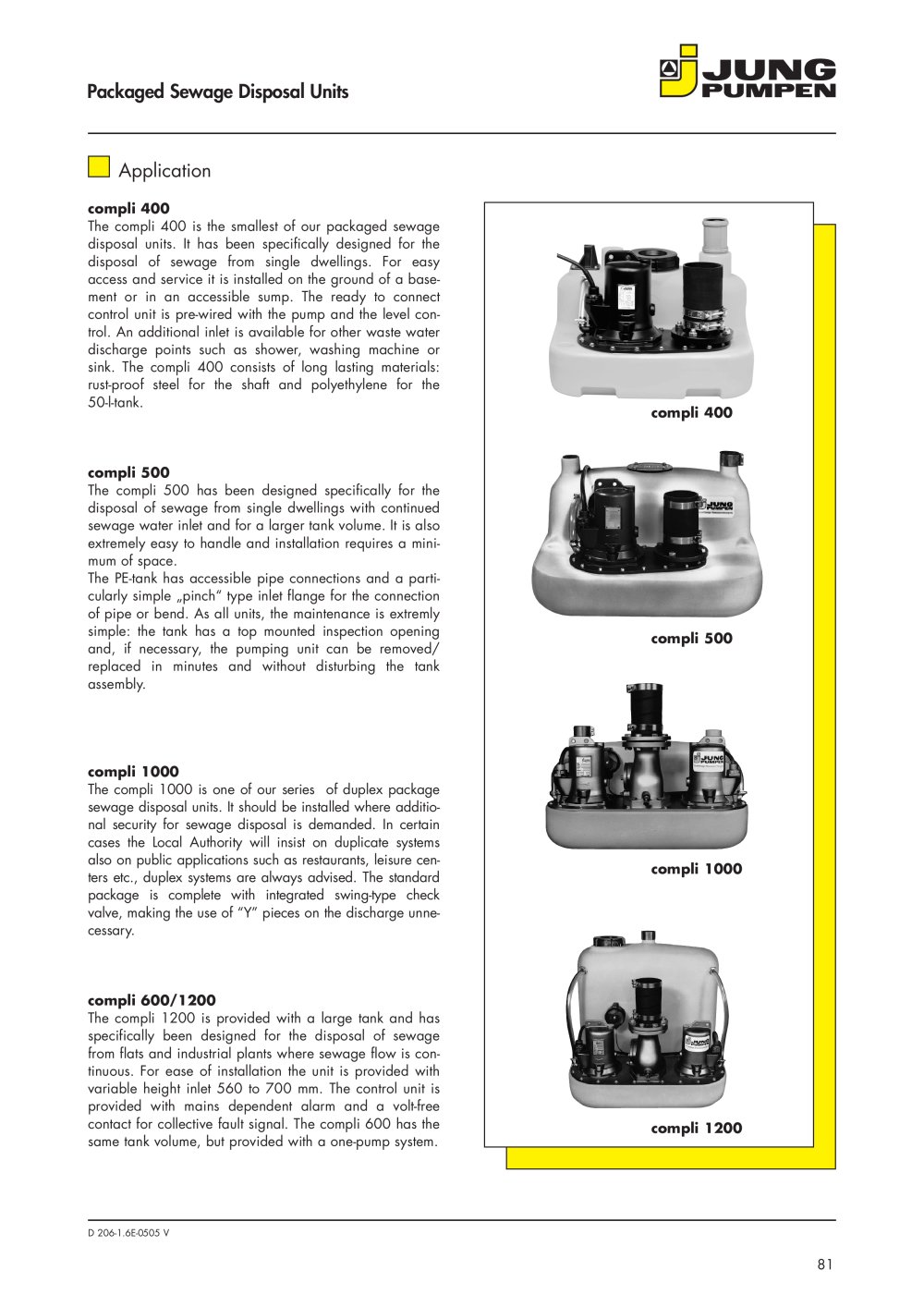 Packaged sewage disposal units for single dwellings - JUNG PUMPEN