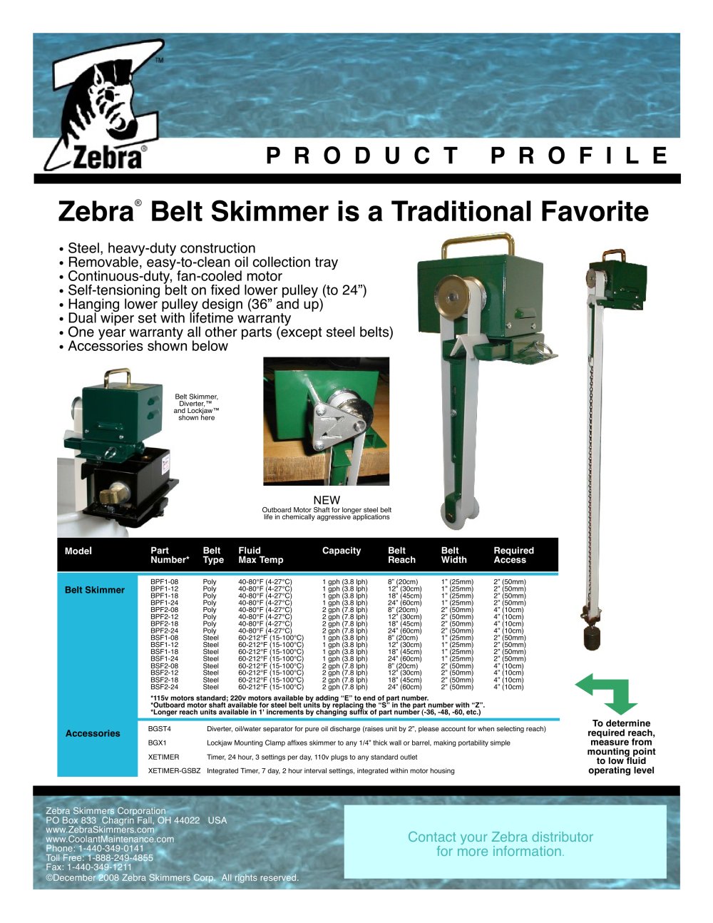 Belt skimmer - Zebra Skimmers Corp.