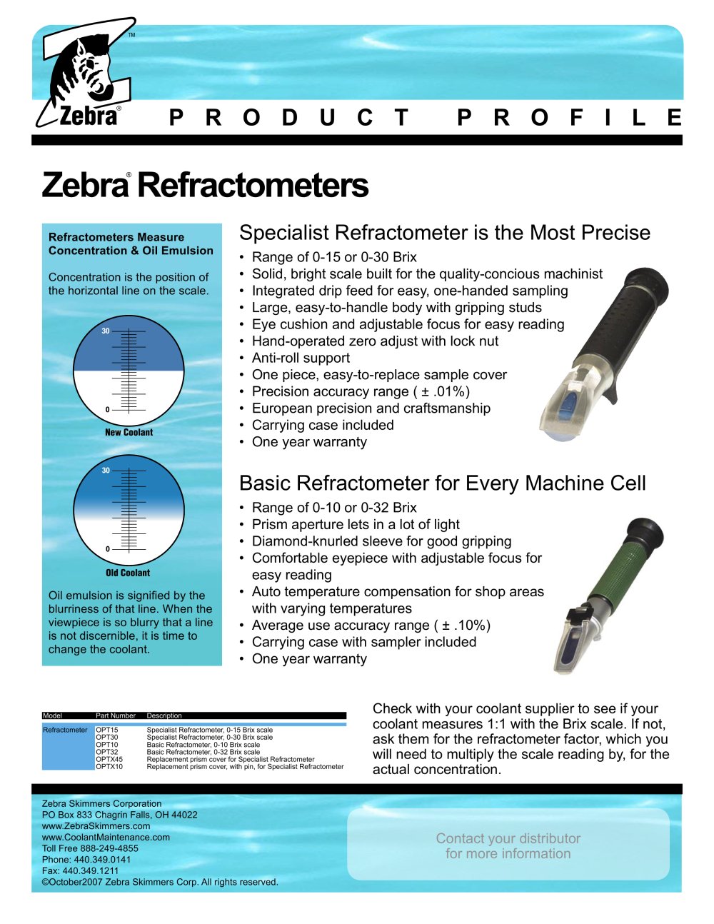 Refractometers - Zebra Skimmers Corp.