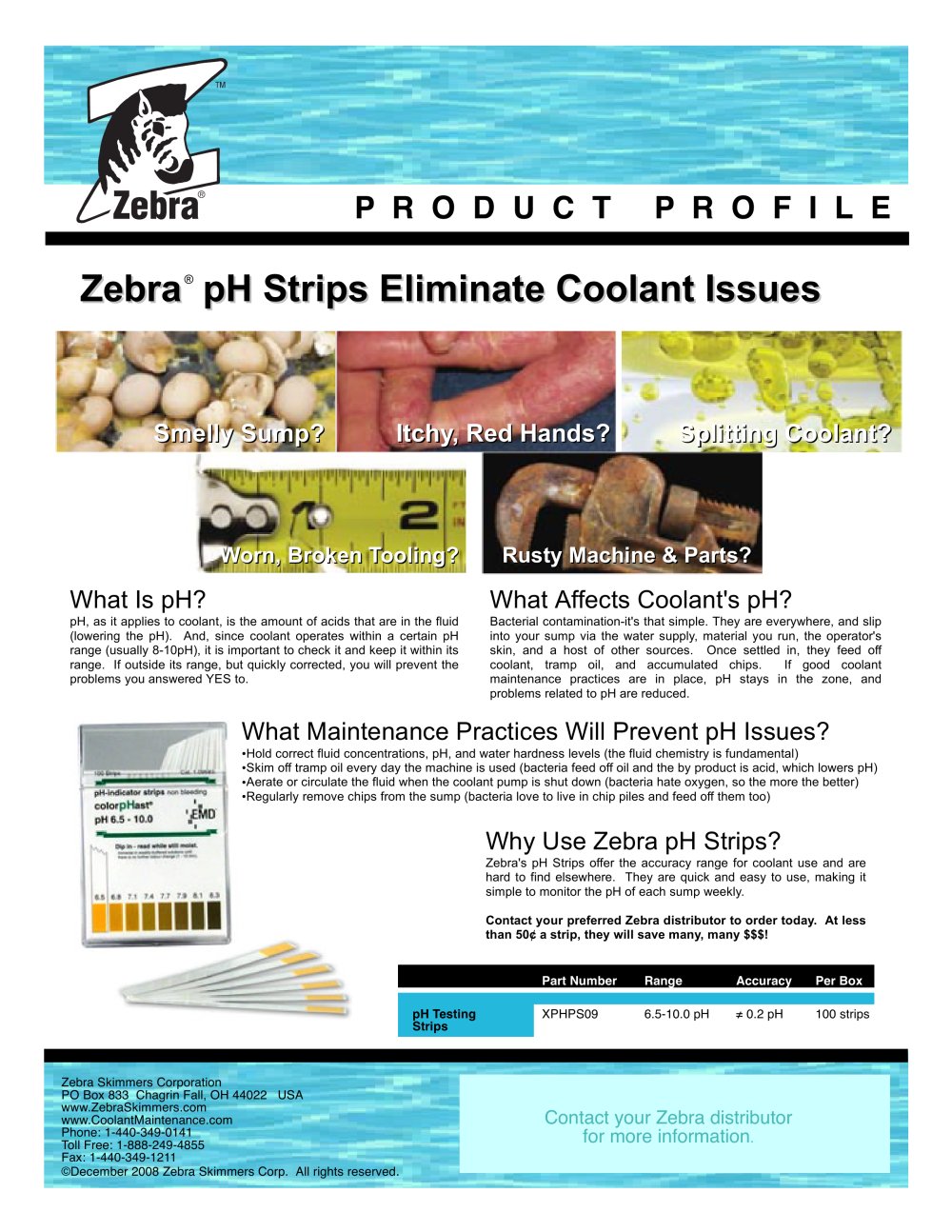Zebra pH Strips - Zebra Skimmers Corp.