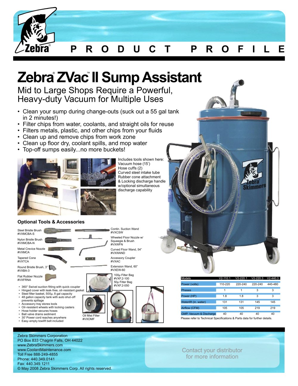 Zebra ZVac� II - Zebra Skimmers Corp.