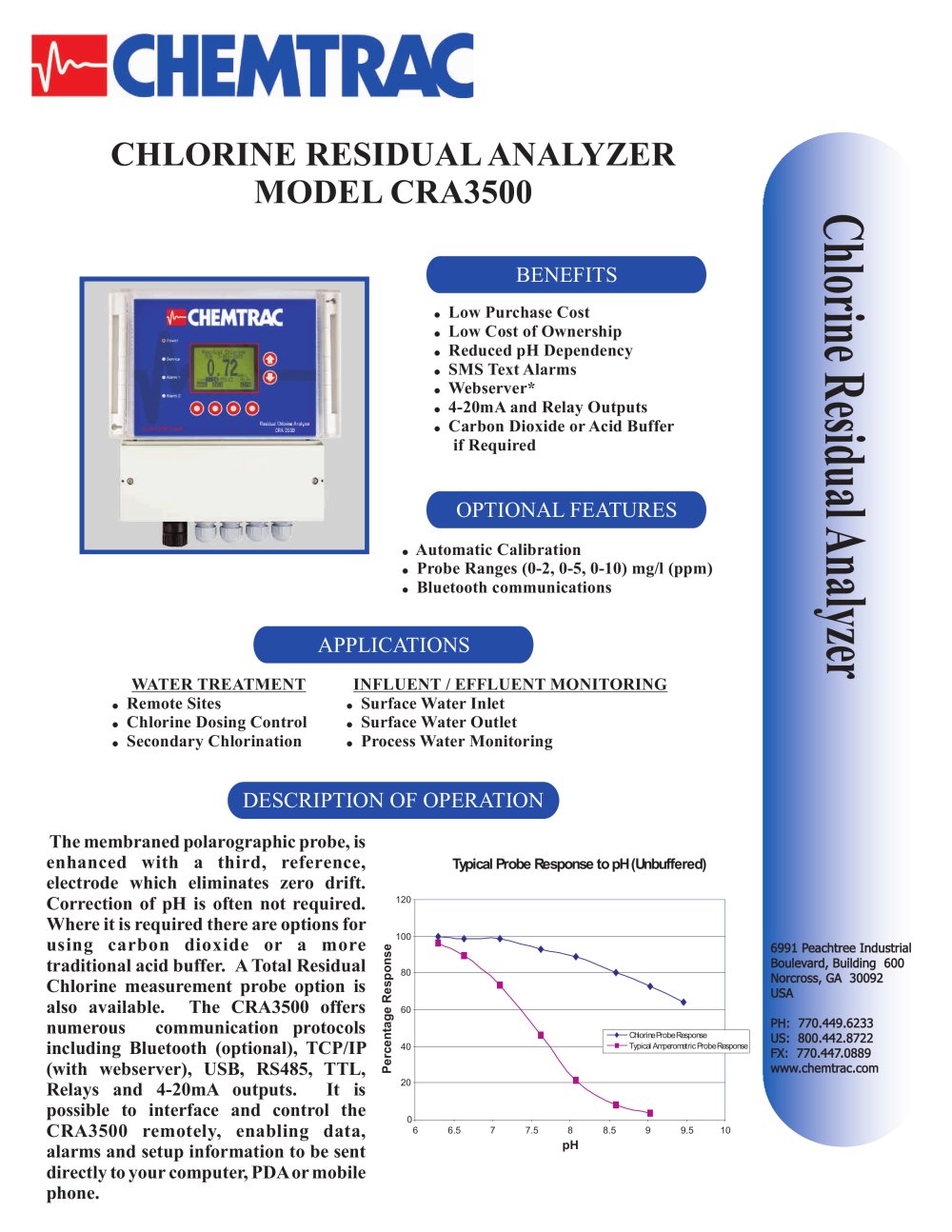 CHLORINE RESIDUAL ANALYZER - Chemtrac