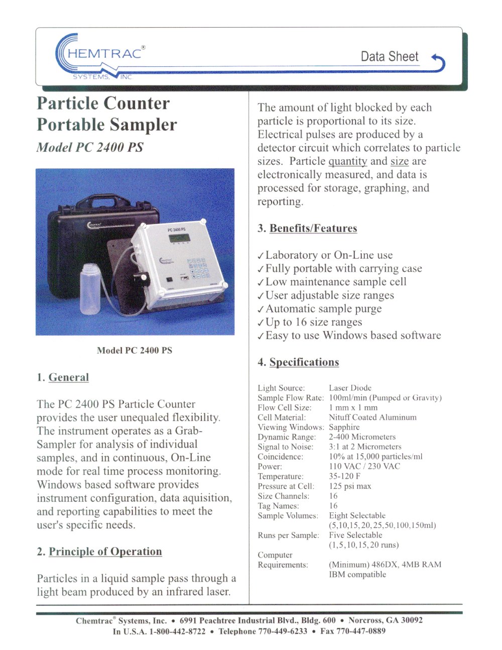 PC 2400 PS Portable Sampler - Chemtrac