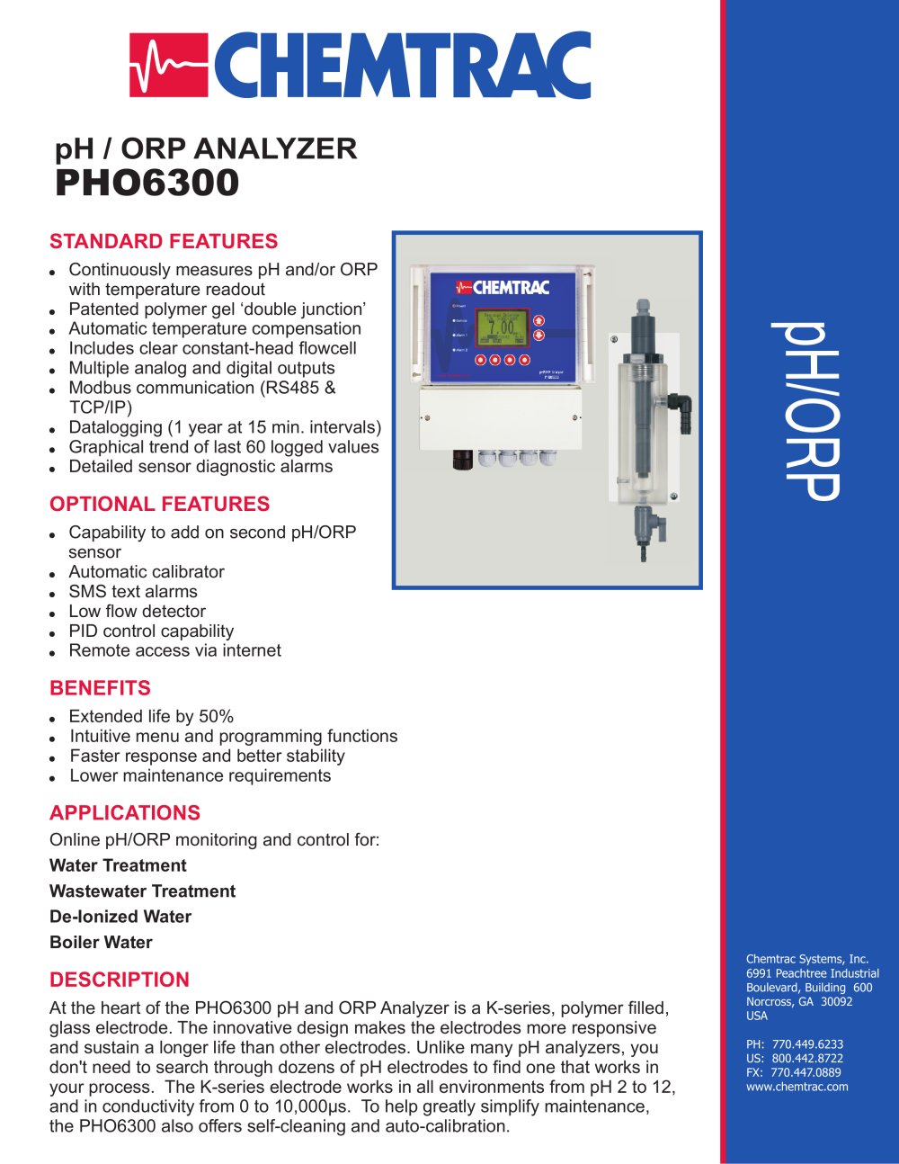 pH / ORP ANALYZER - Chemtrac