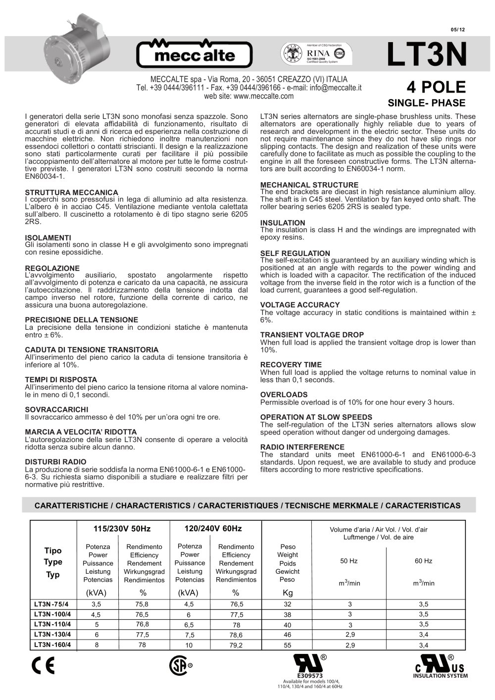 Lighting tower Generator 4Poles - Meccalte