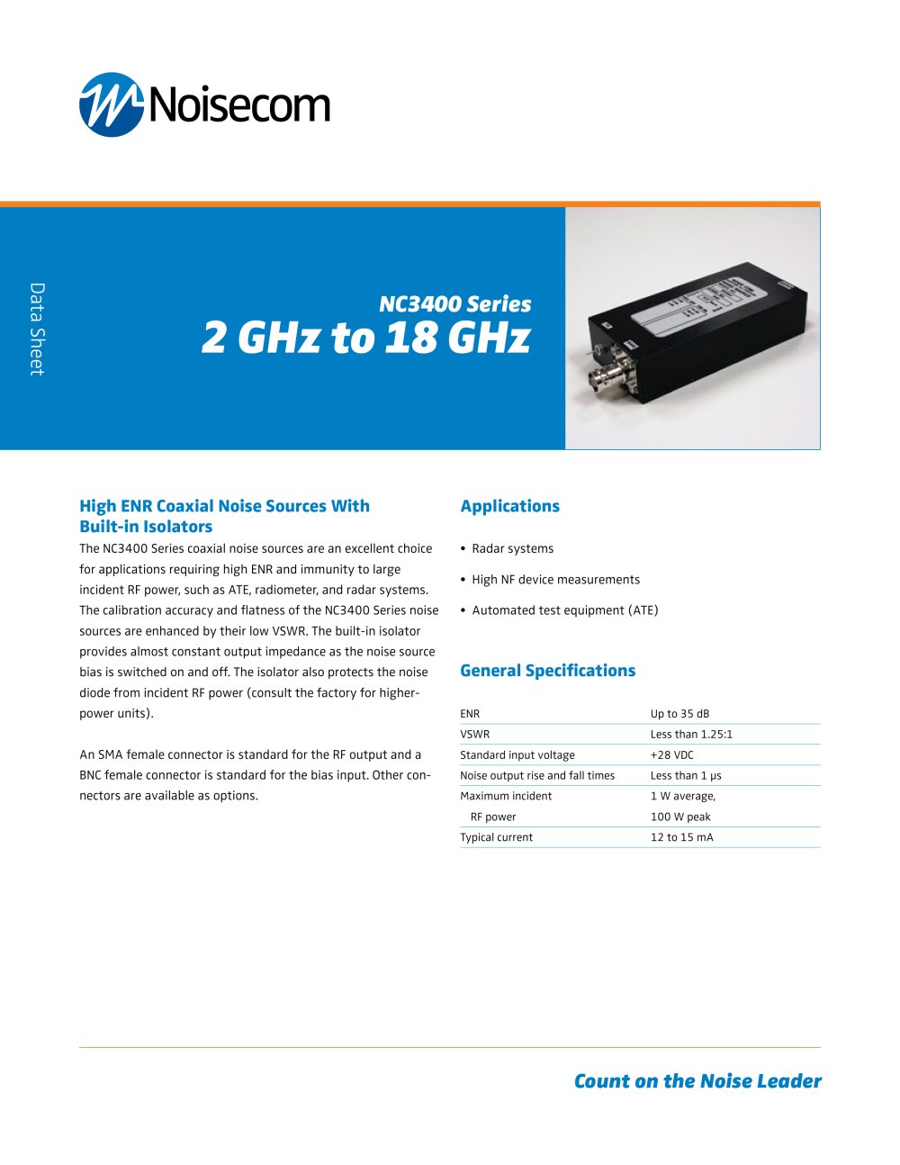 NC3400 Series 2 GHz to 18 GHz - Noisecom