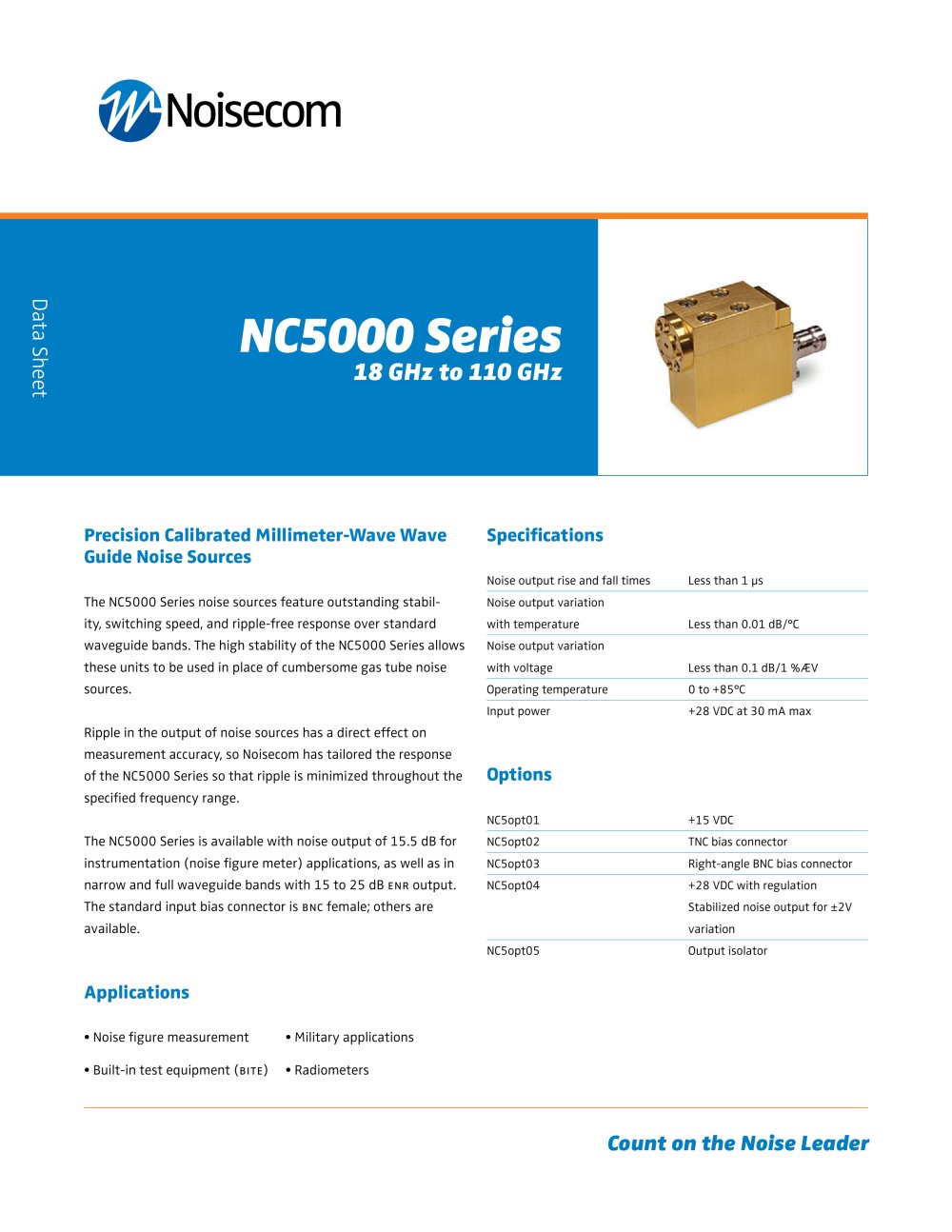 NC5000 Series 18 GHz to 110 GHz - Noisecom