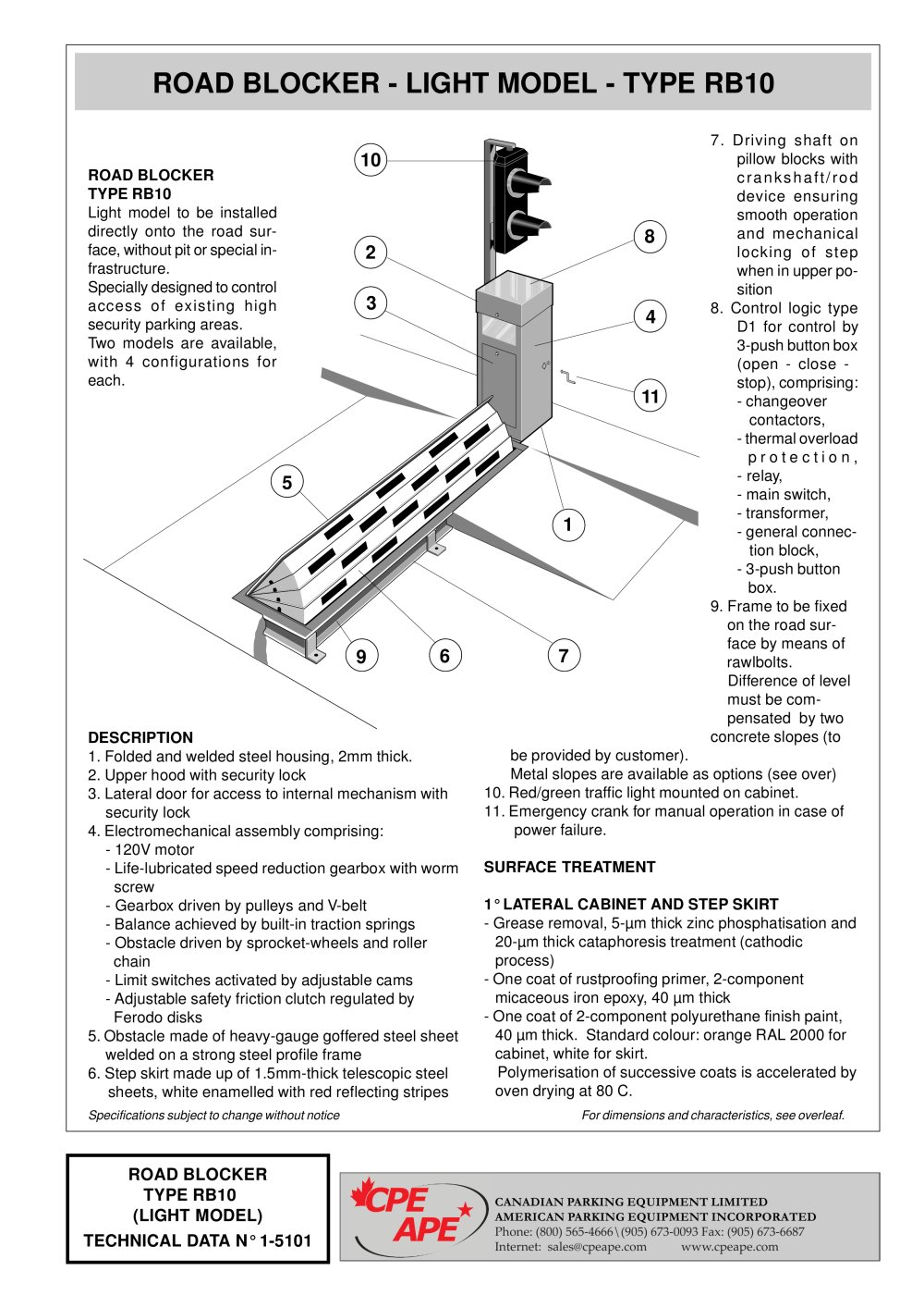 RB-10 Mechanical Road Blocker - CPE APE