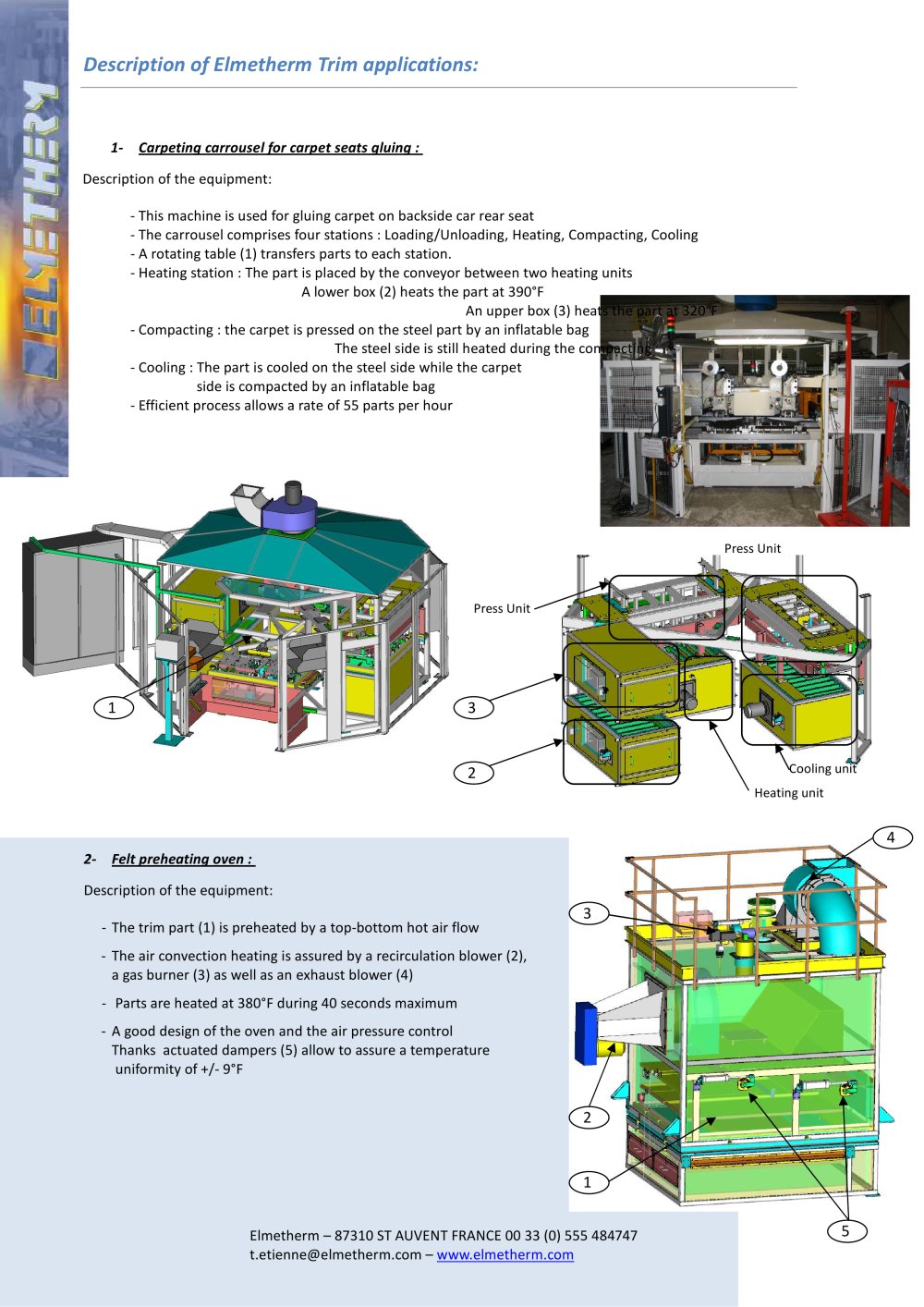 ovens for automotive trimmings - ELMETHERM
