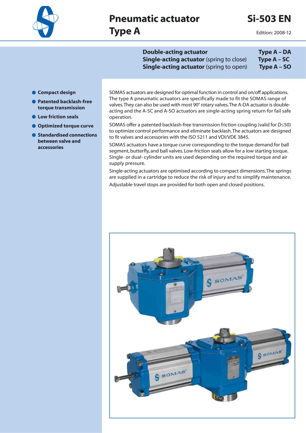 Pneumatic actuator - SOMAS