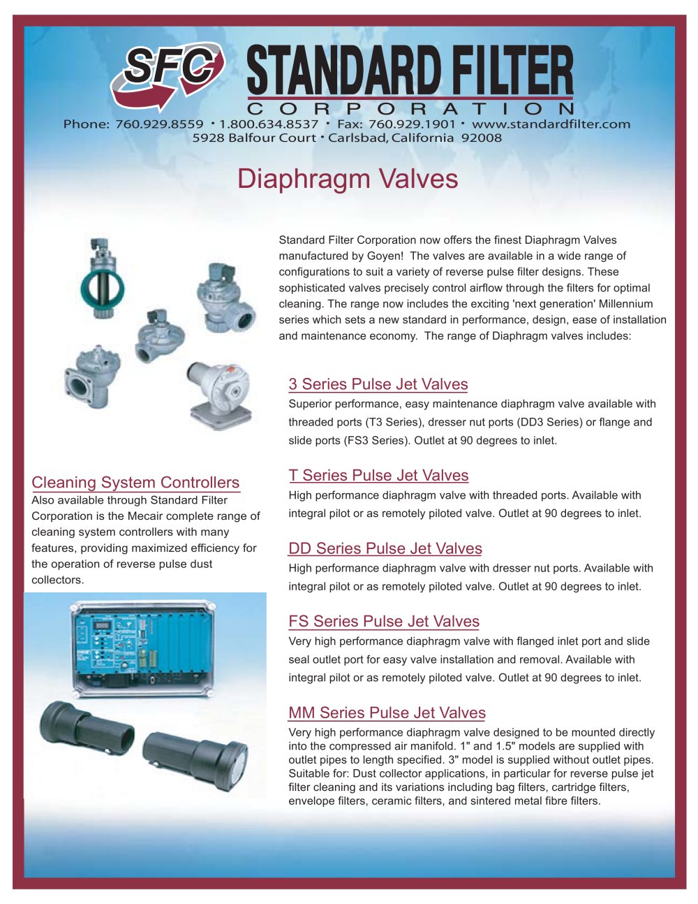 Diaphragm Valves - Standard Filter Corporation