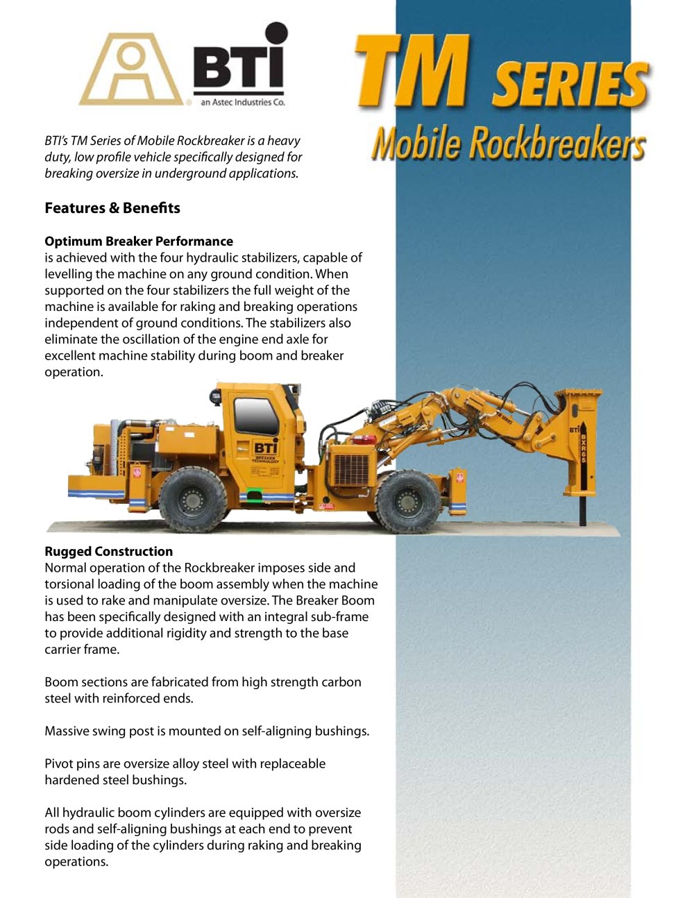 BTI's TM Series of Mobile Rockbreaker - Breaker Technology, LTD.