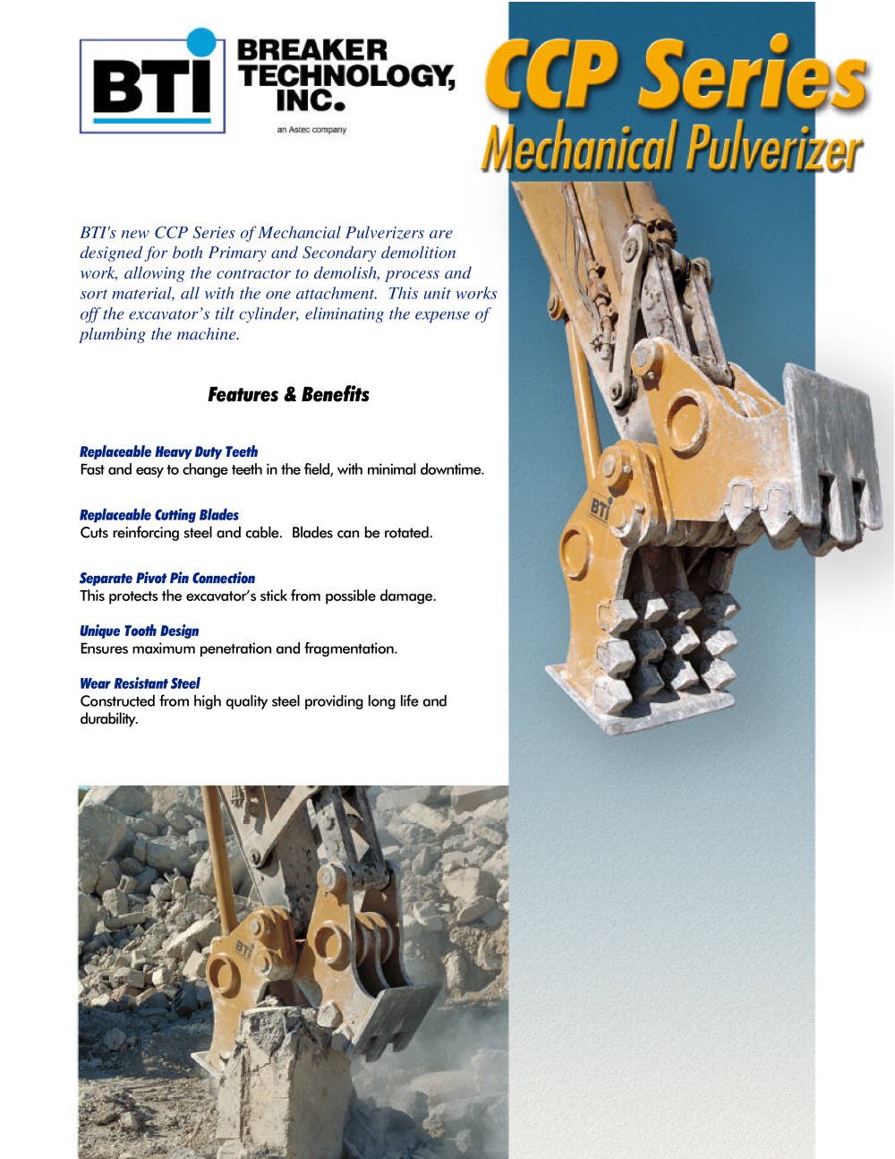 CCP SERIES MECHANICAL PULVERIZERS - Breaker Technology, LTD.