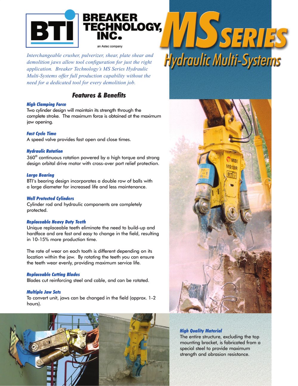 MS series Hydraulic Multi-systems - Breaker Technology, LTD.