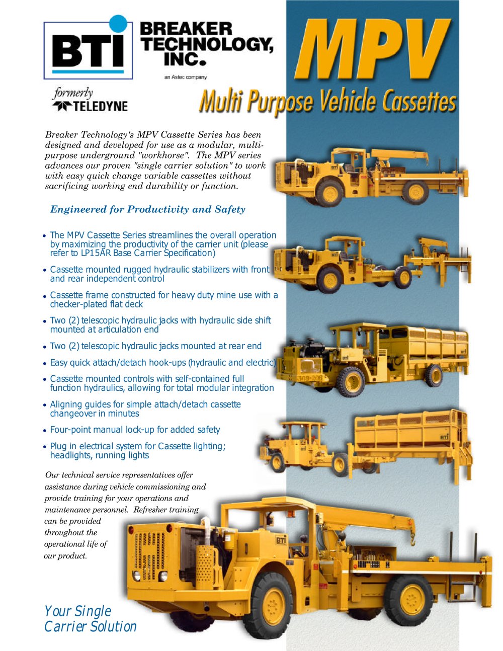 Multi-purpose Vehicle Cassette Series - Breaker Technology, LTD.