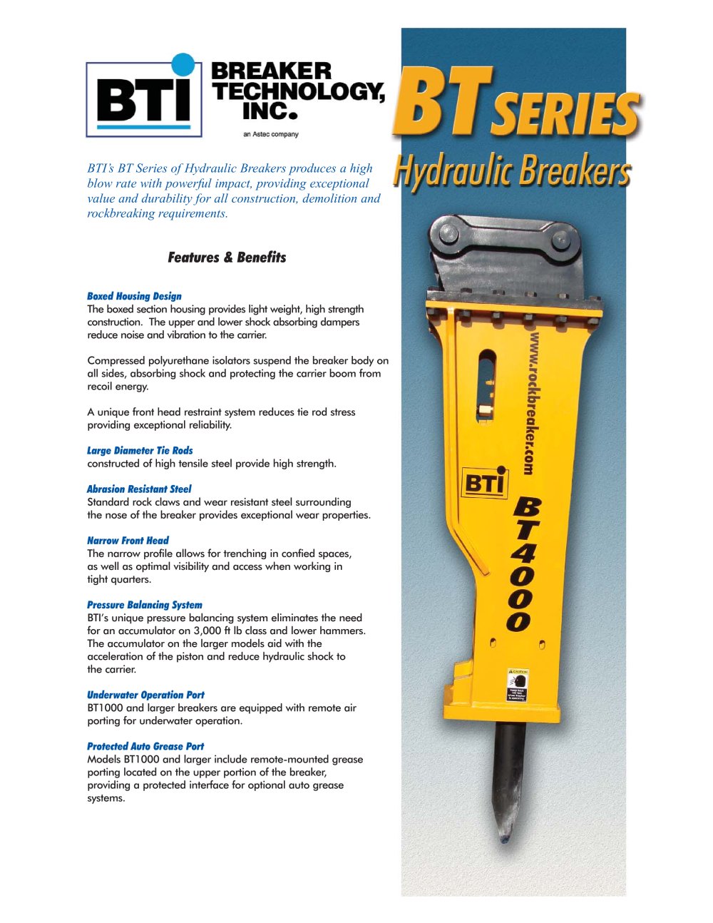 TB series Hydraulic Breakers - Breaker Technology, LTD.