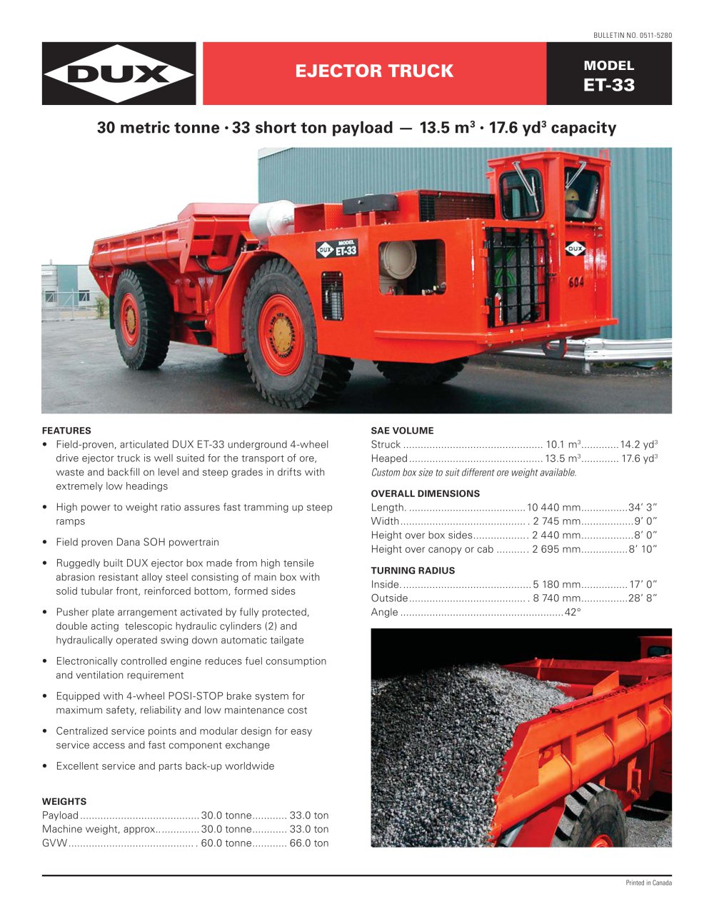 Ejector Truck (ET-24) - DUX MACHINERY CORPORATION