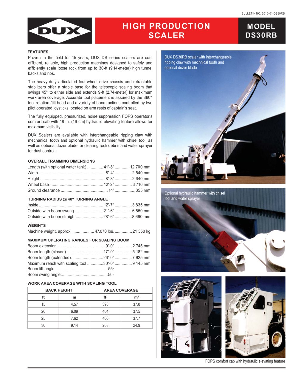 HIGH PRODUCTION SCALER (DS30RB) - DUX MACHINERY CORPORATION