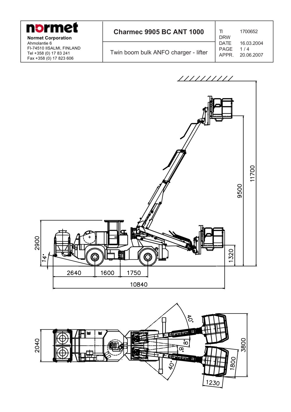 Charmec 9905 BC ANT 1000 - Normet International Ltd.