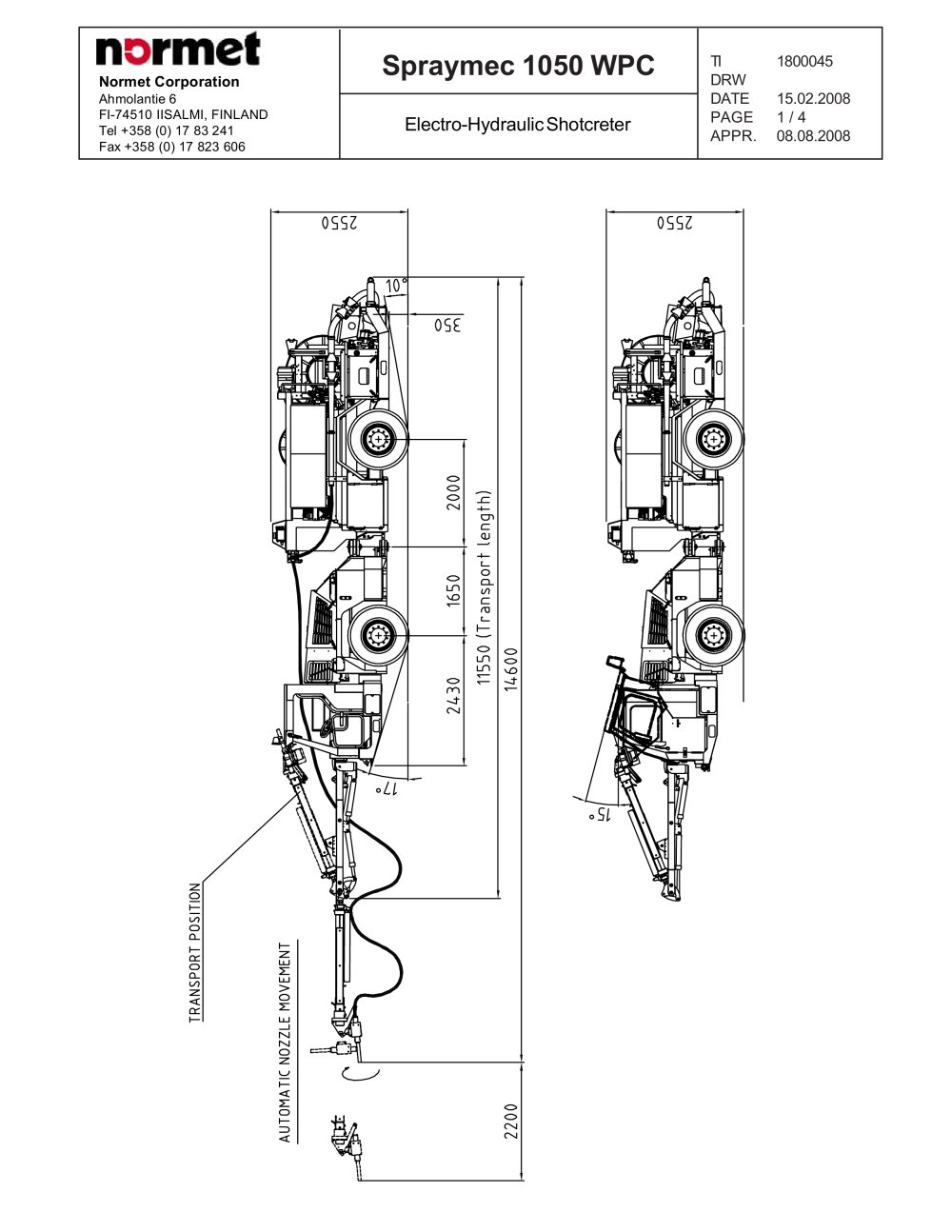 Spraymec 1050 WP(C) - Normet International Ltd.