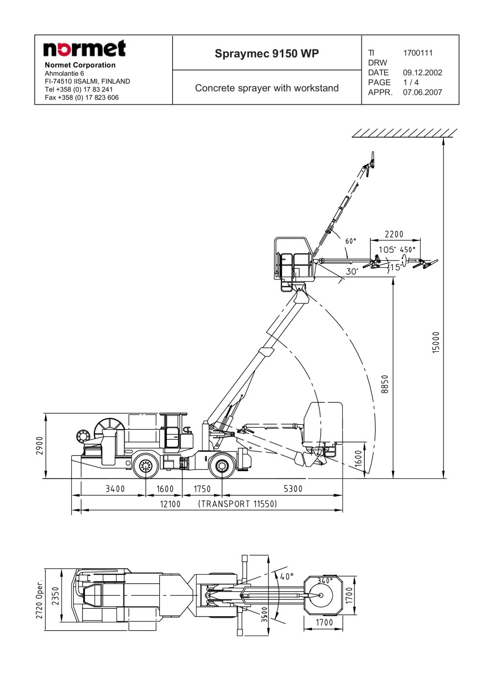 Spraymec 9150 WP - Normet International Ltd.