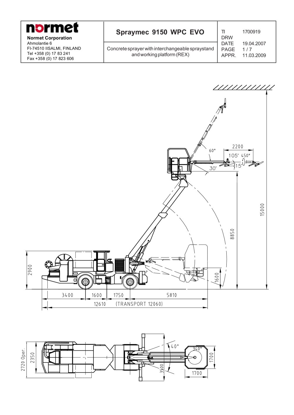 Spraymec 9150 WPC EVO - Normet International Ltd.