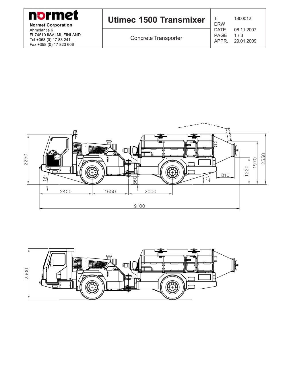 Utimec 1500 Transmixer - Normet International Ltd.