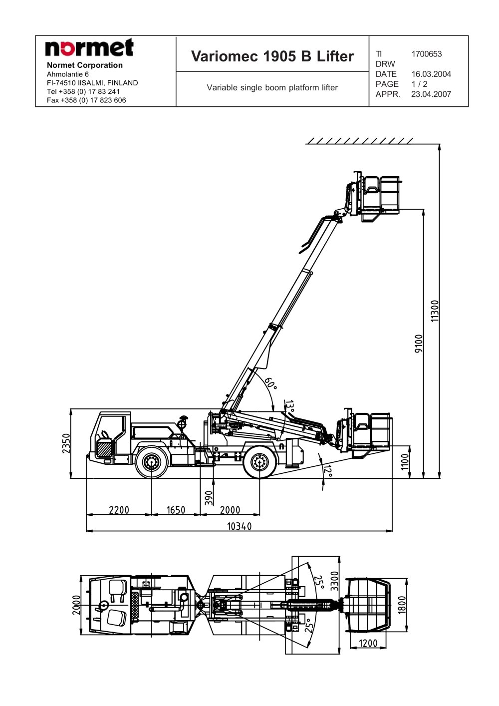 Variomec 1905 B Lifter - Normet International Ltd.