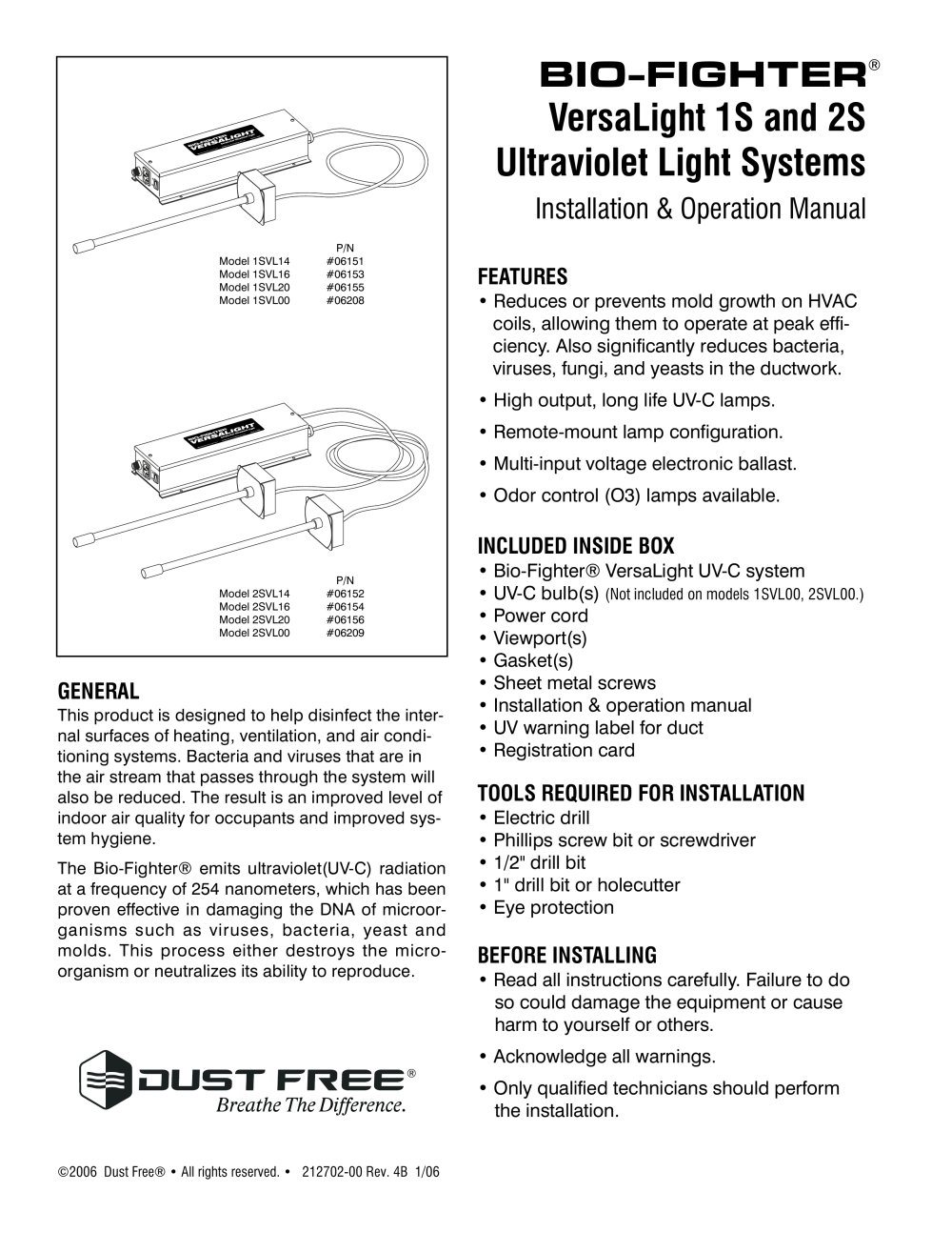Data sheet TRIAD - Dust Free&reg;