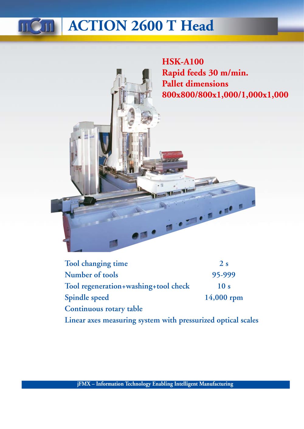 ACTION 2600 tilting head - MCM Machining Centers Manufacturing