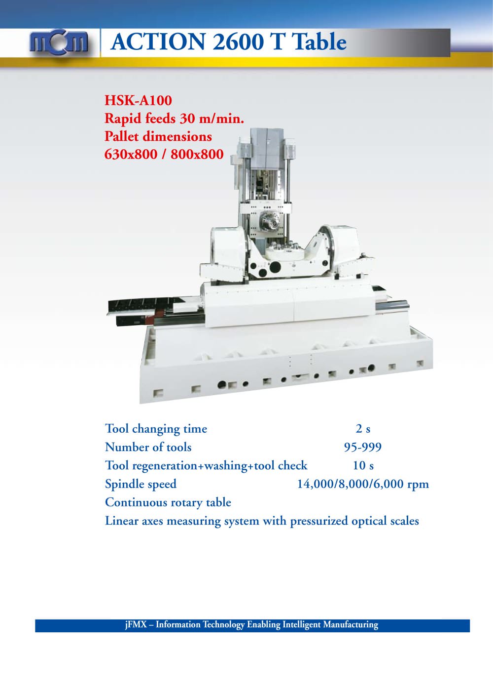 ACTION 2600 tilting table - MCM Machining Centers Manufacturing
