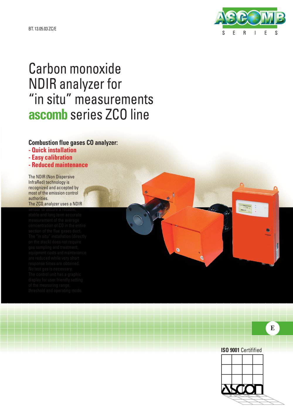 Carbon monoxide NDIR analyzer for "in situ' measurements - ASCON