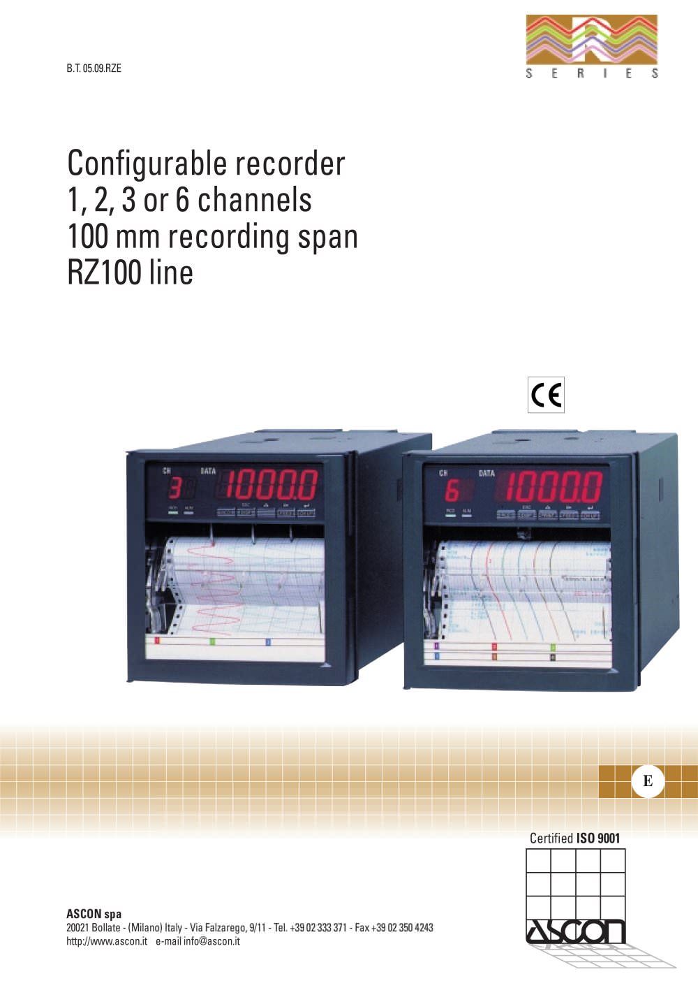 Configurable recorder 1,2,3 or 6 channels, 100 mm recording width - ASCON