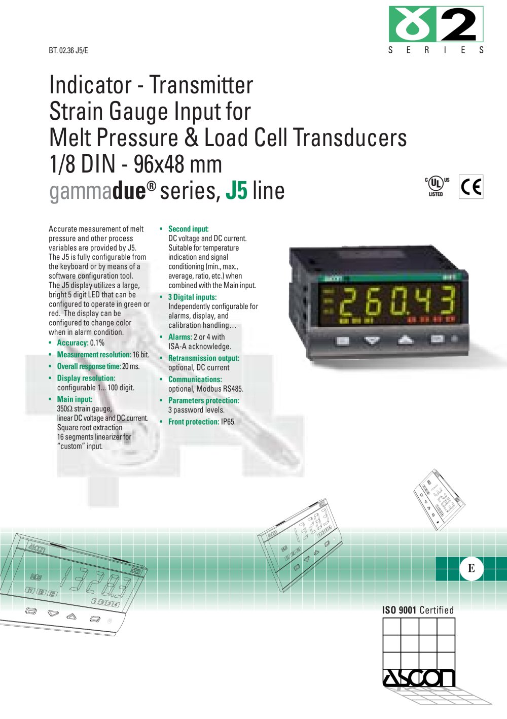 Indicator for Melt Pressure & Load Cell transducers - ASCON