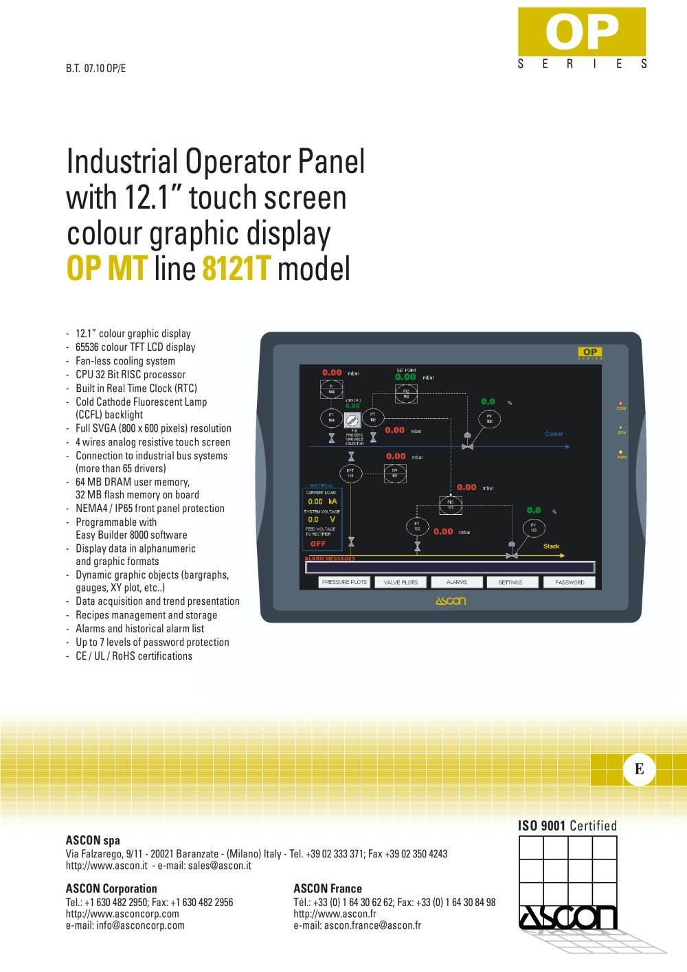Industrial operator panel - ASCON