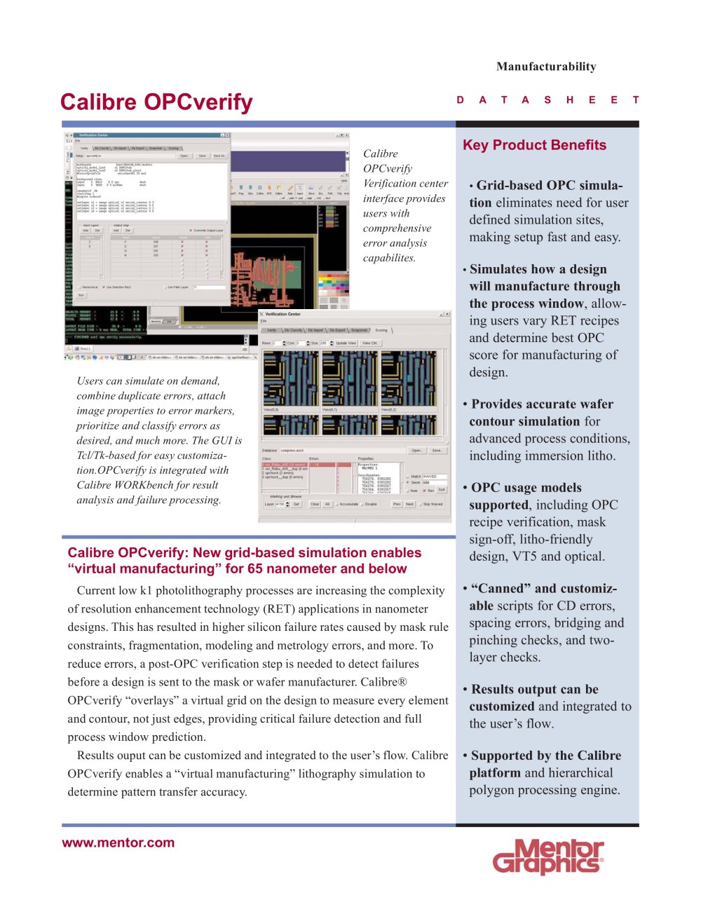 Calibre OPCverify - Mentor Graphics