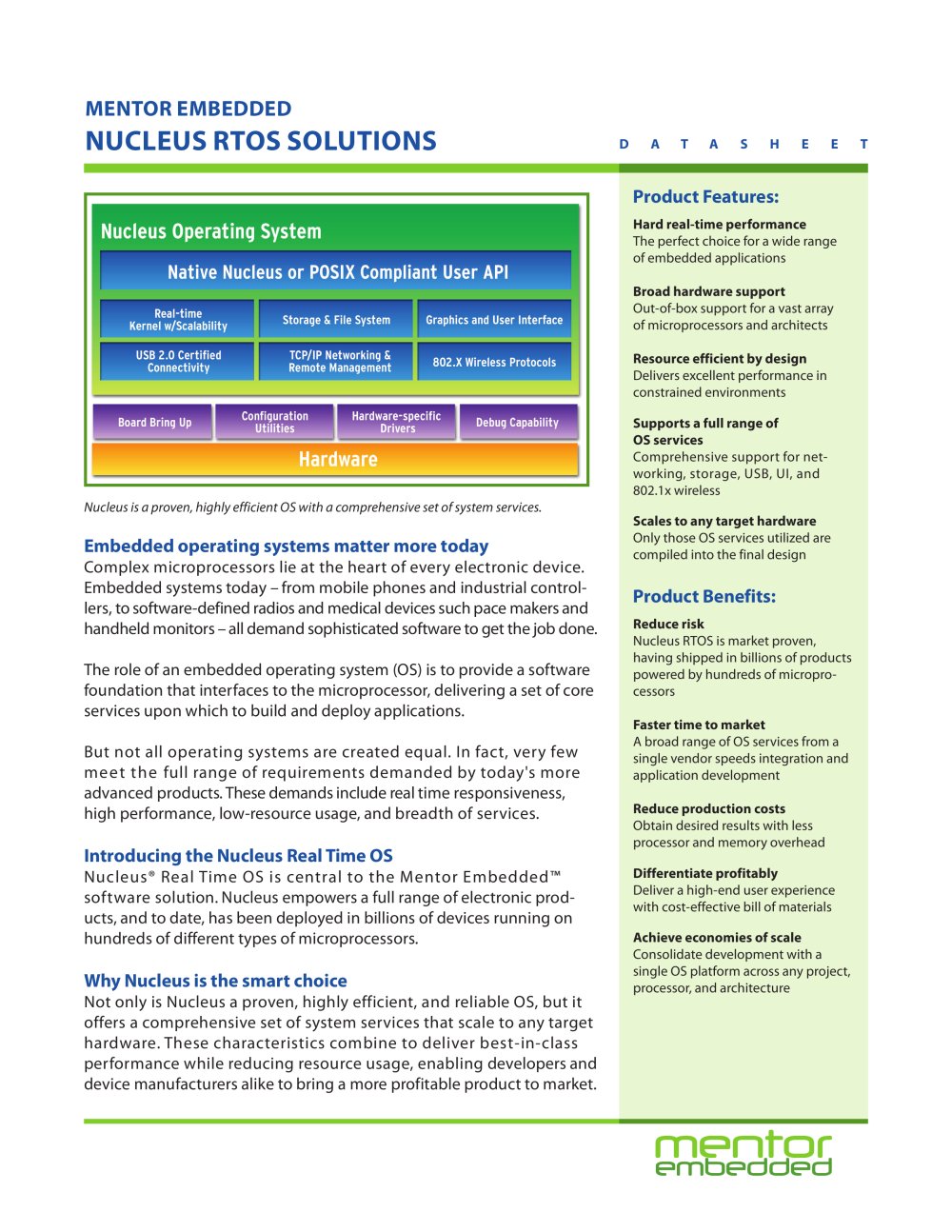 NUCLEUS RTOS SOLUTIONS - Mentor Graphics