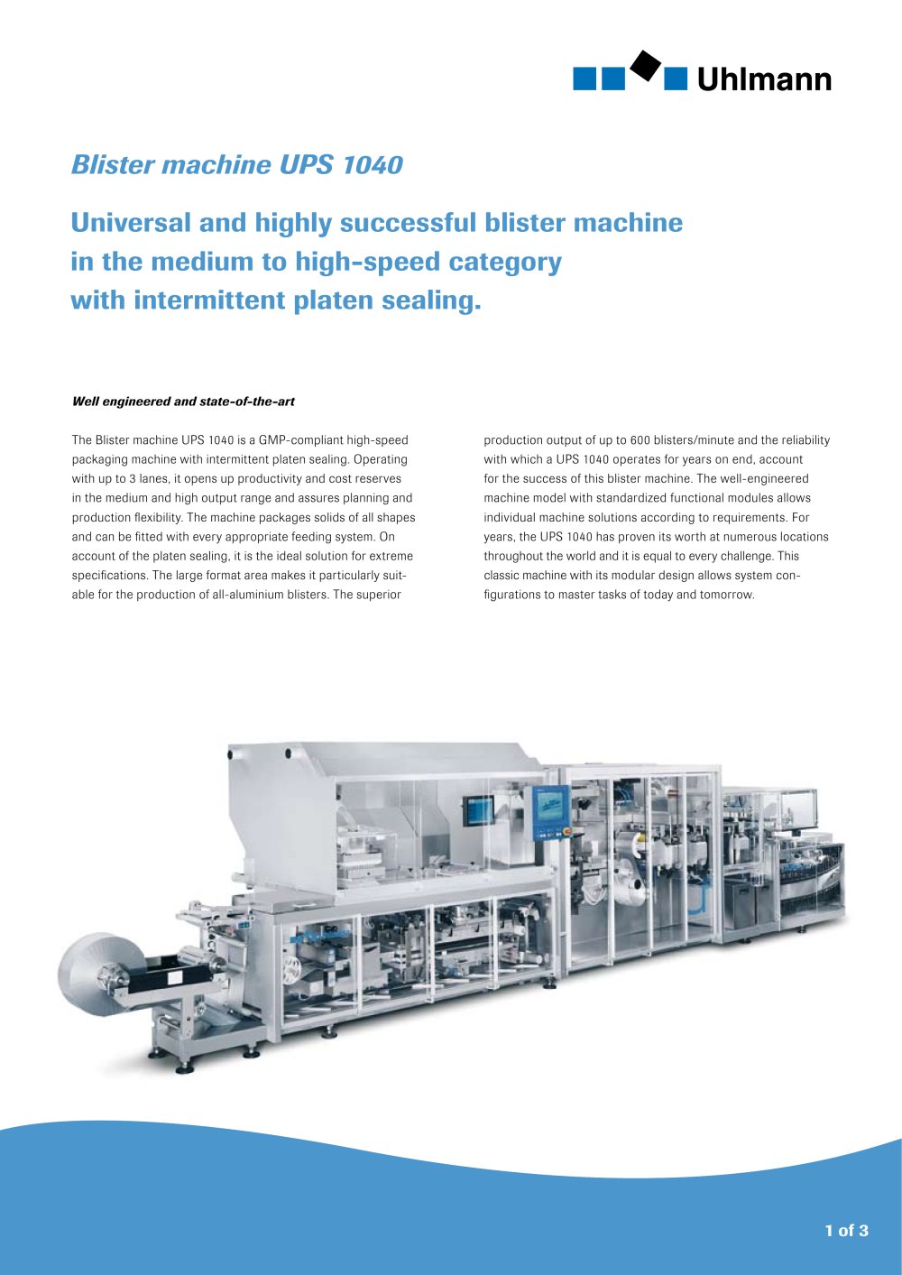 Blister machine UPS 1040 - Uhlmann Pac-Systeme