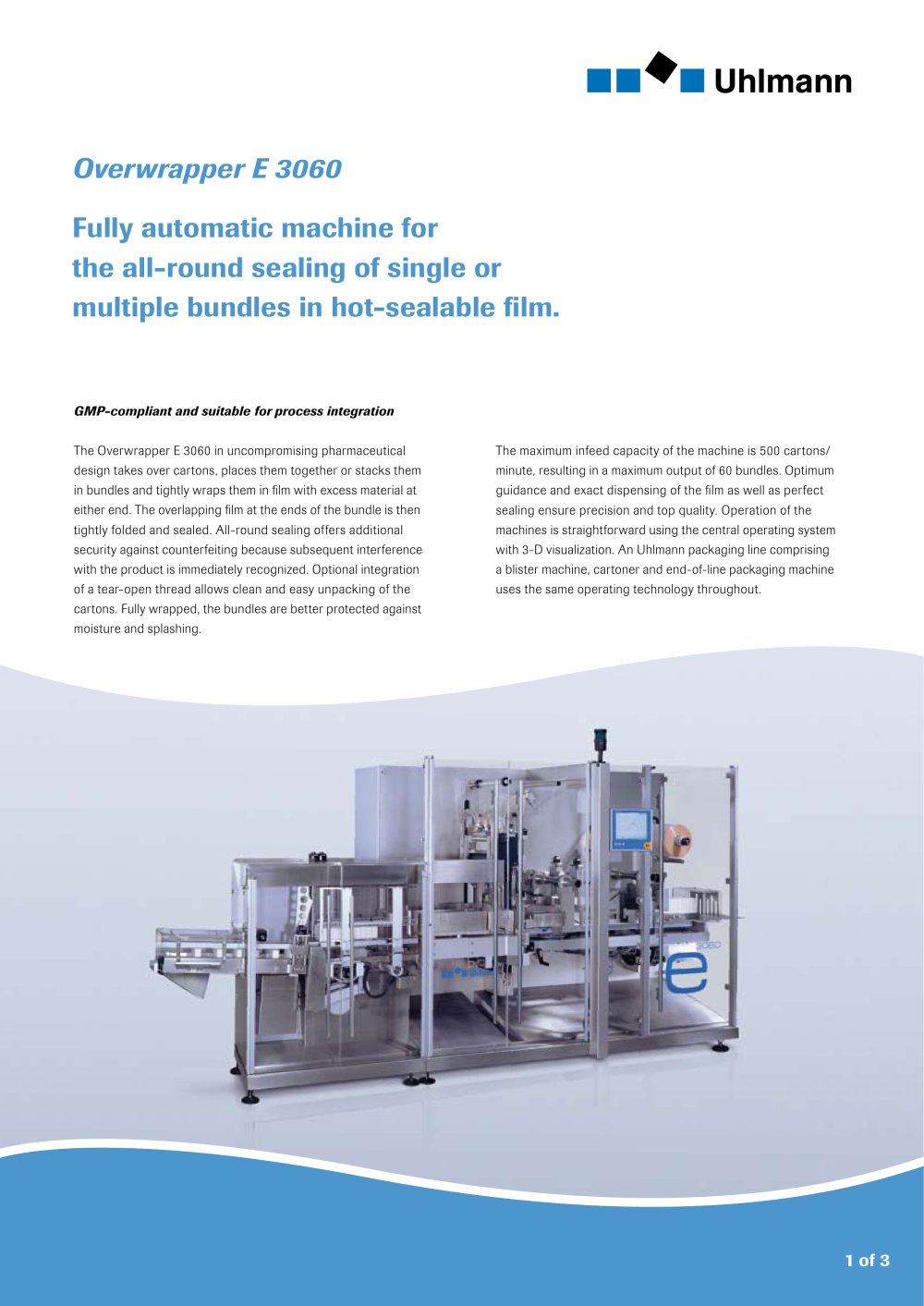 Wraparound machine E 3060 - Uhlmann Pac-Systeme