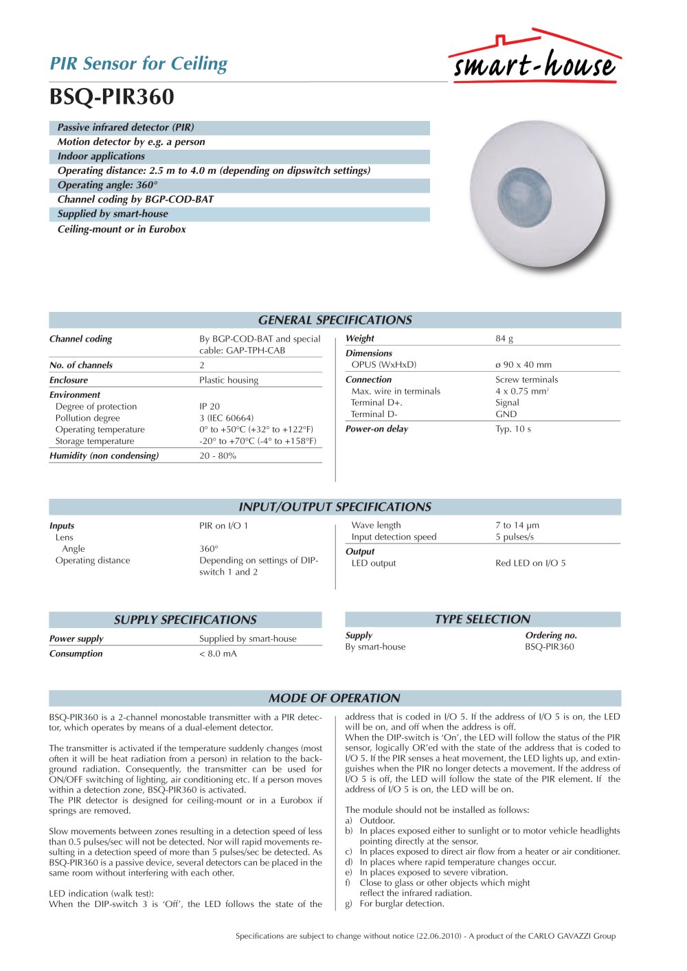 BSQ-PIR360 - CARLO GAVAZZI
