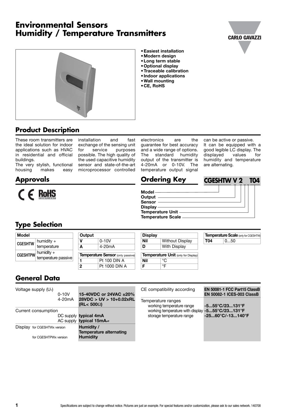 CGESHTWVT04 - CARLO GAVAZZI